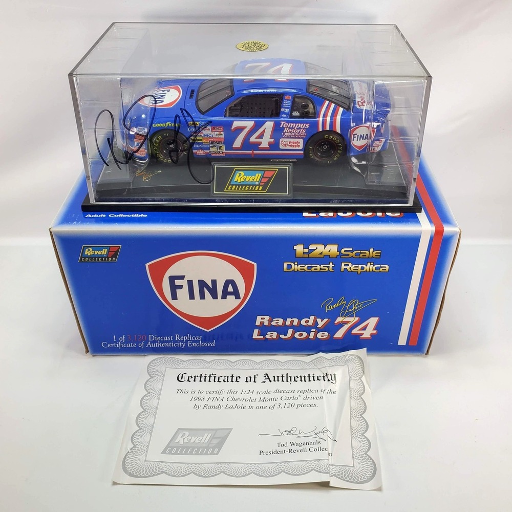 SIGNED 1998 Randy Lajoie #74 Fina Revell Collection Nascar Monte Carlo Die Cast‎